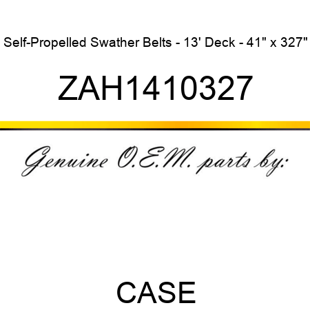 Self-Propelled Swather Belts - 13' Deck - 41" x 327" ZAH1410327