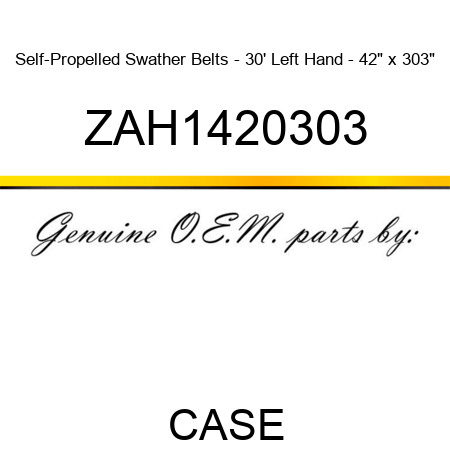 Self-Propelled Swather Belts - 30' Left Hand - 42" x 303" ZAH1420303