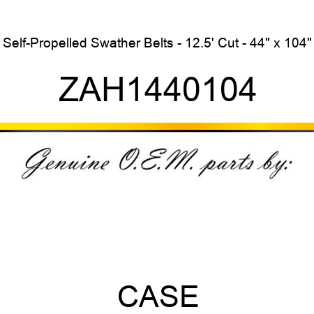 Self-Propelled Swather Belts - 12.5' Cut - 44" x 104" ZAH1440104