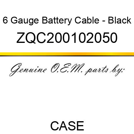6 Gauge Battery Cable - Black ZQC200102050