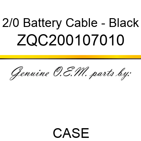 2/0 Battery Cable - Black ZQC200107010
