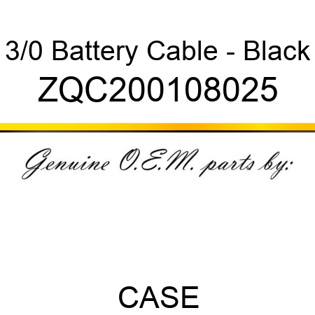 3/0 Battery Cable - Black ZQC200108025
