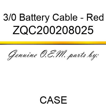 3/0 Battery Cable - Red ZQC200208025