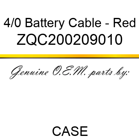 4/0 Battery Cable - Red ZQC200209010