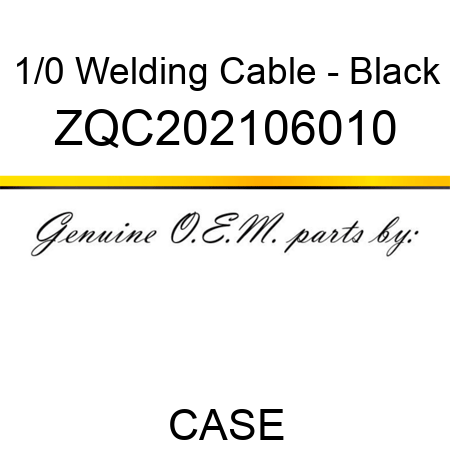 1/0 Welding Cable - Black ZQC202106010