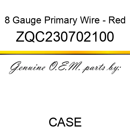 8 Gauge Primary Wire - Red ZQC230702100