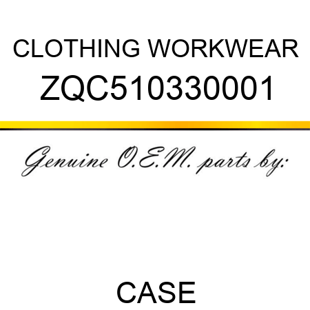 CLOTHING, WORKWEAR ZQC510330001