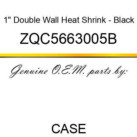 1" Double Wall Heat Shrink - Black ZQC5663005B