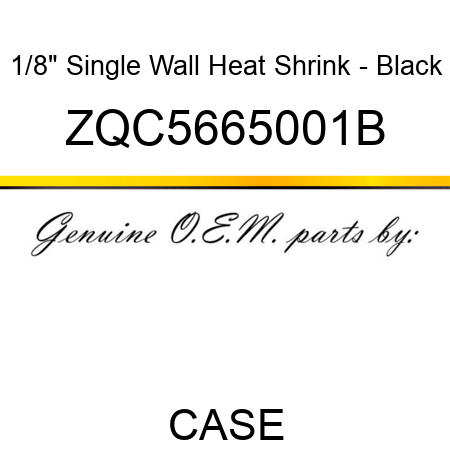 1/8" Single Wall Heat Shrink - Black ZQC5665001B