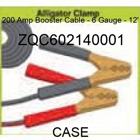 200 Amp Booster Cable - 6 Gauge - 12' ZQC602140001