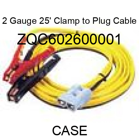 2 Gauge 25' Clamp to Plug Cable ZQC602600001