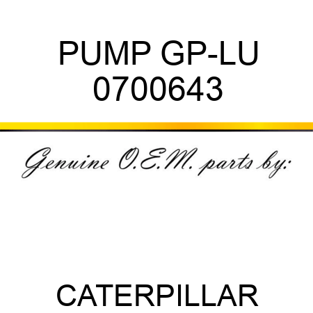 PUMP GP-LU 0700643