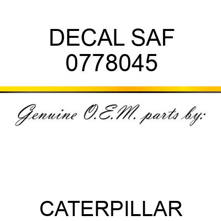 DECAL, SAF 0778045