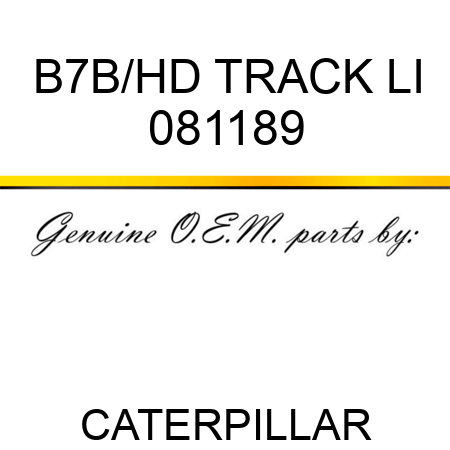 B7B/HD TRACK LI 081189