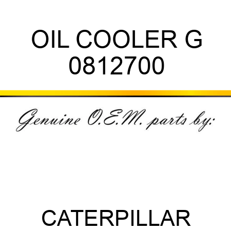 OIL COOLER G 0812700