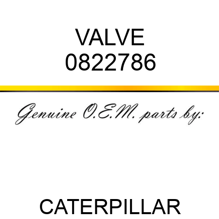 VALVE 0822786