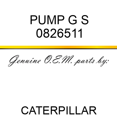 PUMP G S 0826511