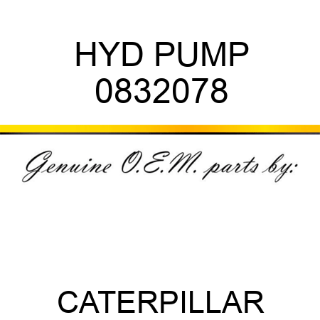 HYD PUMP 0832078