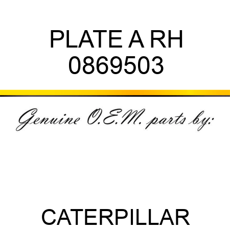 PLATE A RH 0869503