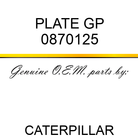 PLATE GP 0870125
