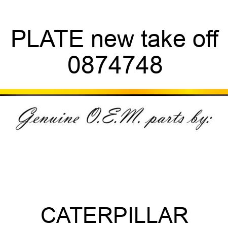 PLATE new take off 0874748