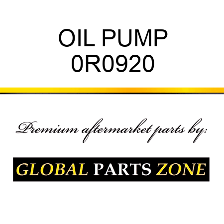 OIL PUMP 0R0920