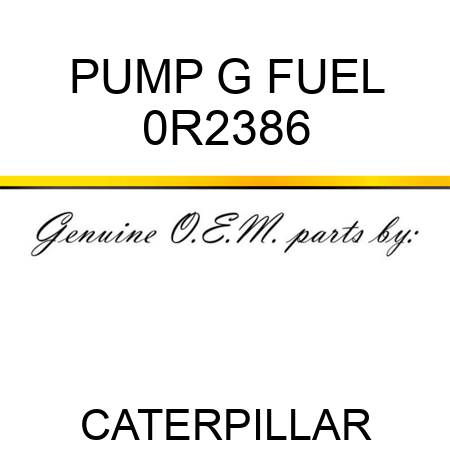 PUMP G FUEL 0R2386