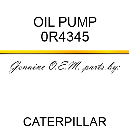 OIL PUMP 0R4345