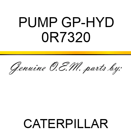 PUMP GP-HYD 0R7320