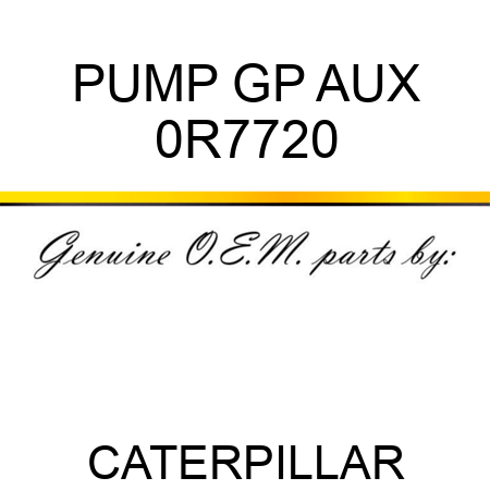 PUMP GP AUX 0R7720