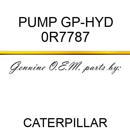 PUMP GP-HYD 0R7787