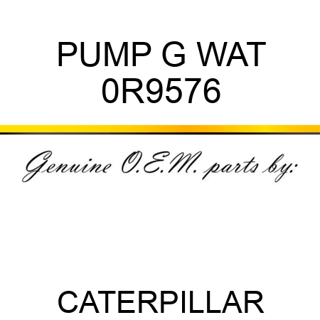 PUMP G WAT 0R9576