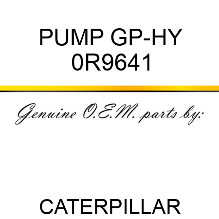 PUMP GP-HY 0R9641
