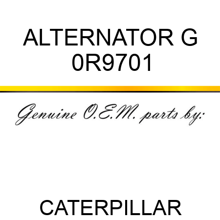 ALTERNATOR G 0R9701