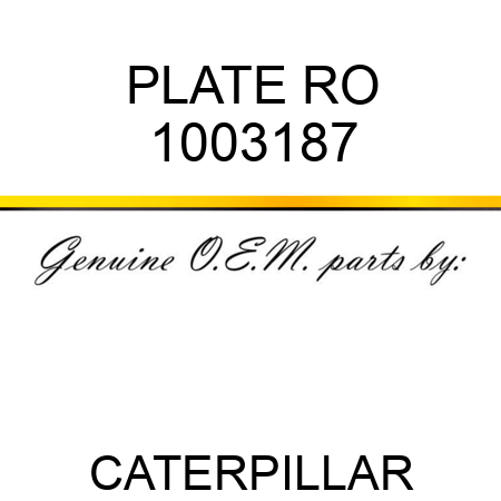 PLATE RO 1003187