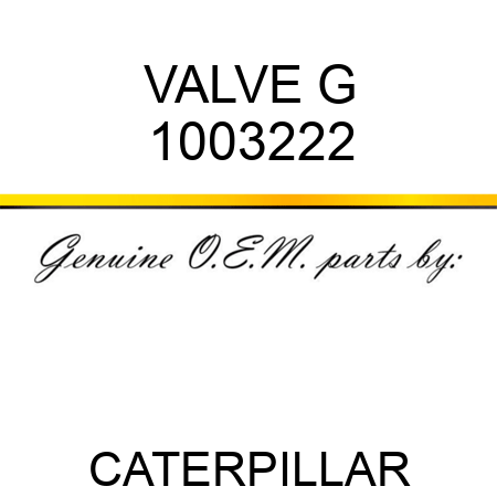 VALVE G 1003222