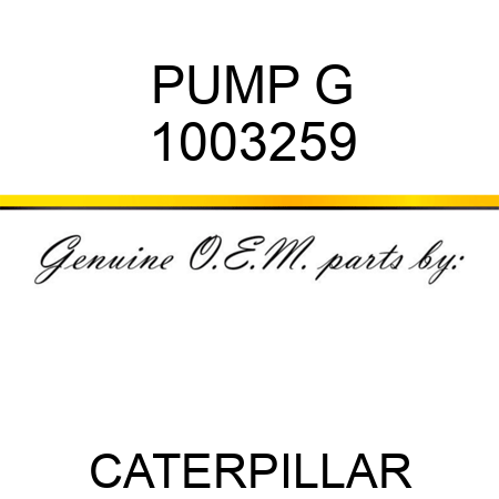 PUMP G 1003259