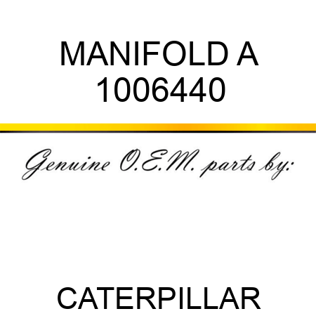 MANIFOLD A 1006440