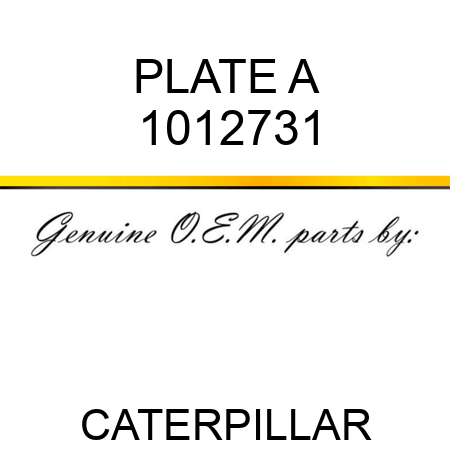 PLATE A 1012731