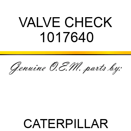 VALVE CHECK 1017640