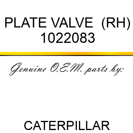 PLATE VALVE  (RH) 1022083