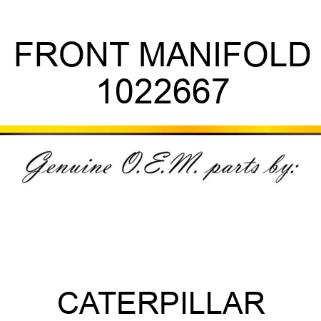 FRONT MANIFOLD 1022667