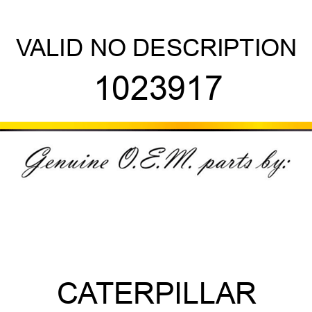 VALID NO DESCRIPTION 1023917