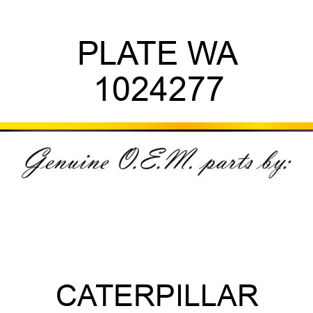 PLATE WA 1024277