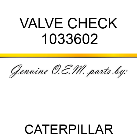 VALVE CHECK 1033602