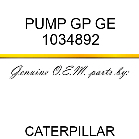 PUMP GP GE 1034892