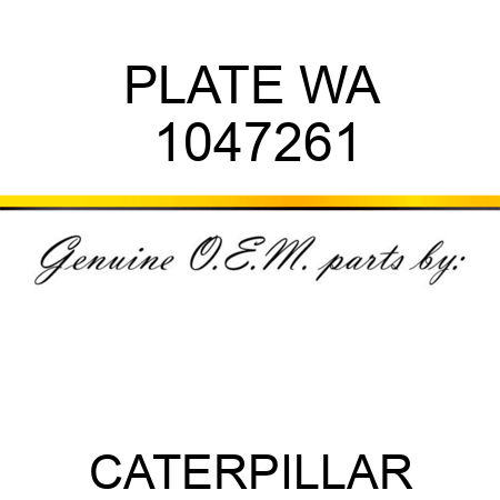 PLATE WA 1047261