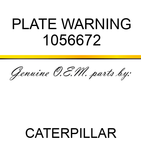 PLATE WARNING 1056672