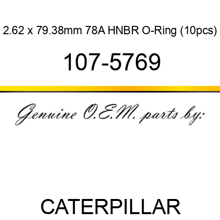 2.62 x 79.38mm 78A HNBR O-Ring (10pcs) 107-5769