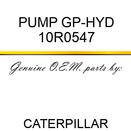 PUMP GP-HYD 10R0547